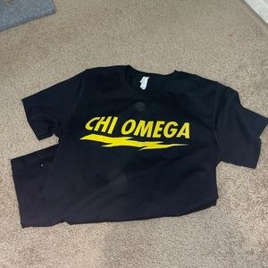 Chi Omega black lightening bolt tshirt